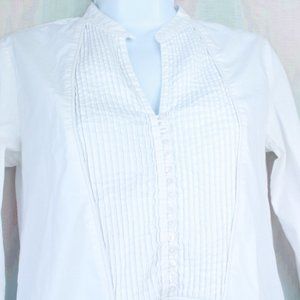 Laundry Shelli Segal White Button Pleated Blouse